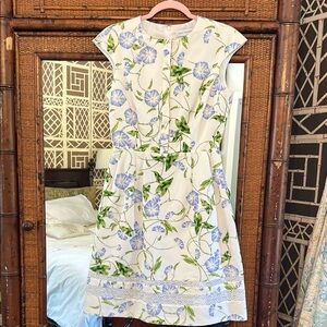 Molly Moorkamp Blue A-Line Mini Jordan Dress with Flutter Cap Sleeves